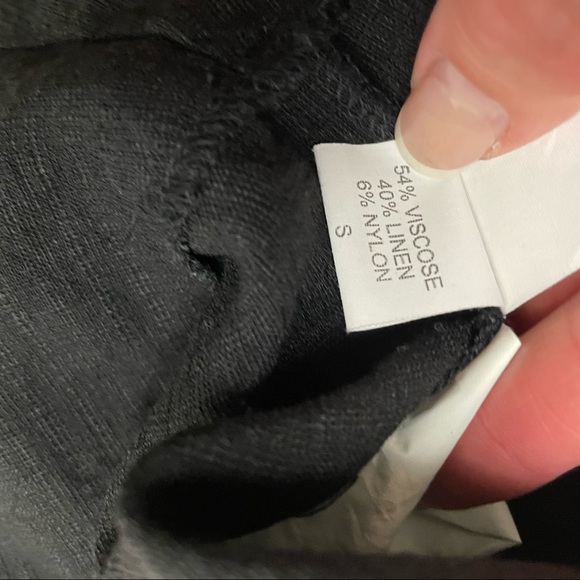 Eileen Fisher Black Linen Blend Sleeveless Dress with Side Pockets S - Picture 9 of 9